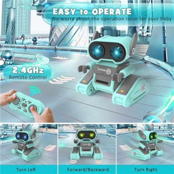 Remote Control Robot Toy for Kids, Rechargeable RC Robot w/ Auto-Demonstration - Picture 5 of 6